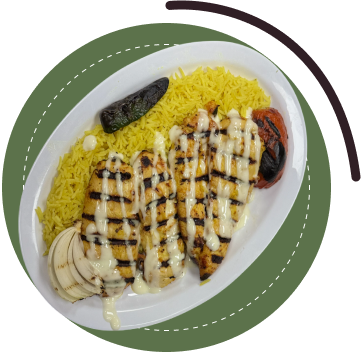 Chicken kebob Platter$ 14.99